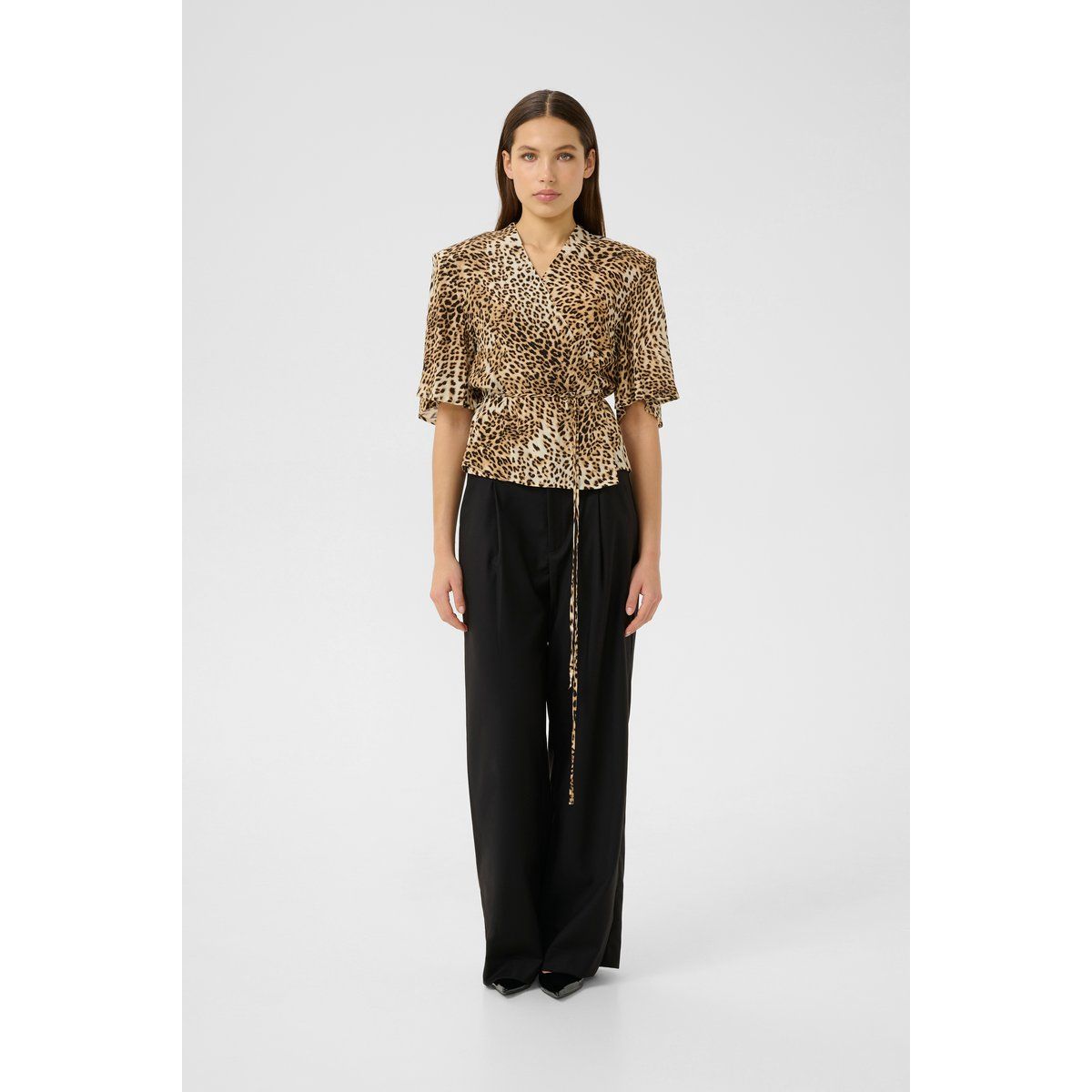 Kurzarm-Bluse Loose fit leopard