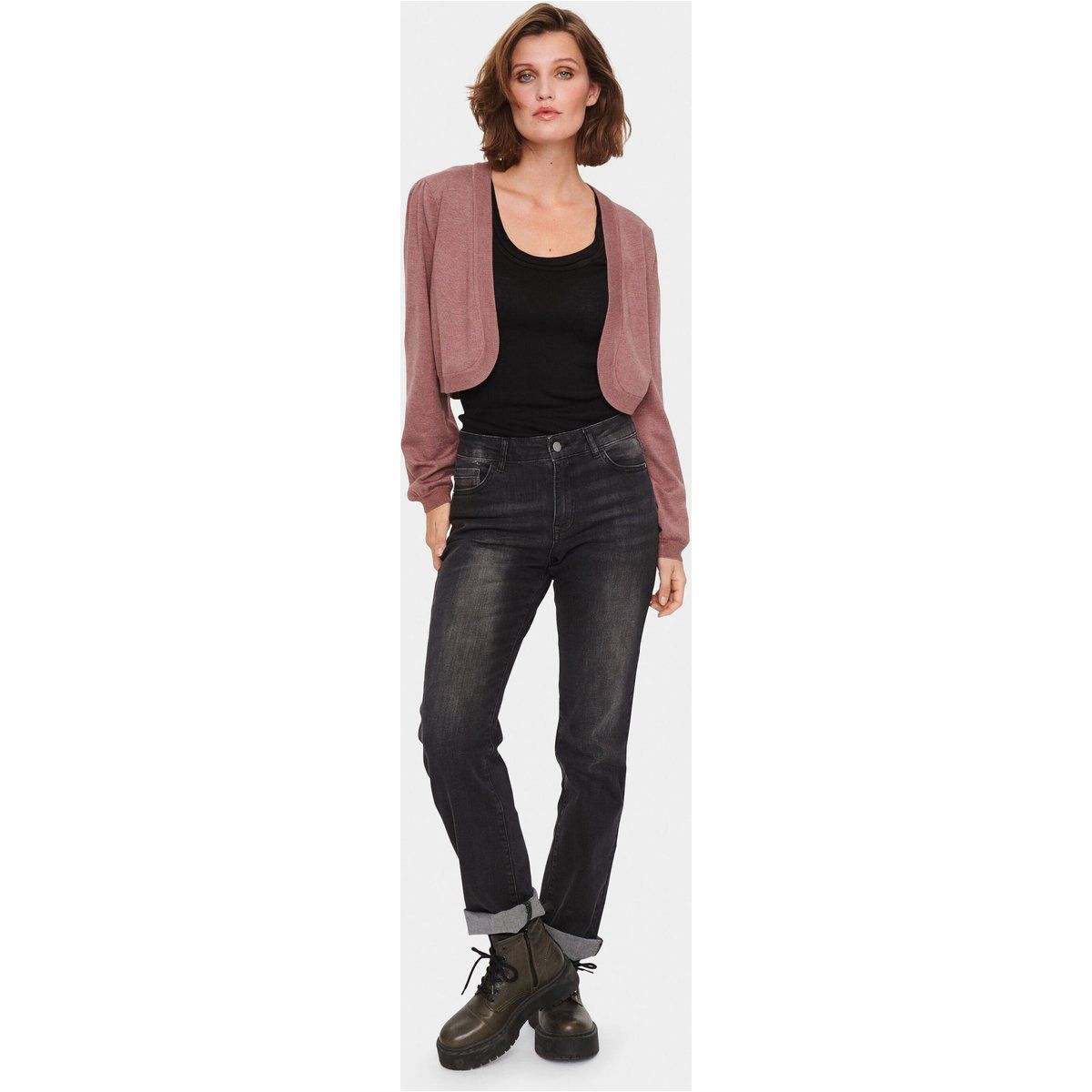 Kurze Strick-Bolero-Strickjacke