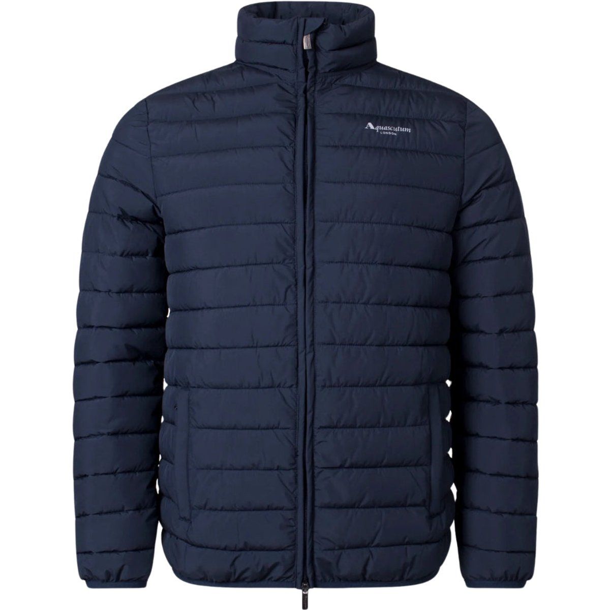 Marineblaue, wattierte, leichte Jacke