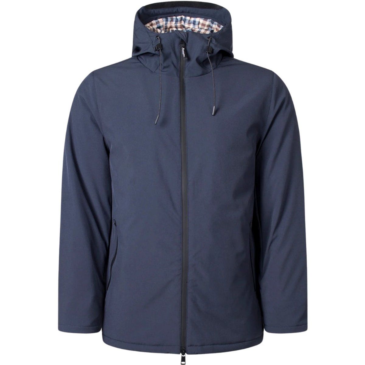 Herren Marineblaue Mittellange Parkajacke
