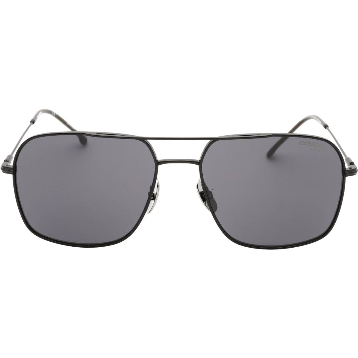 Mattschwarze Aviator-Sonnenbrille mit grauen Gläsern