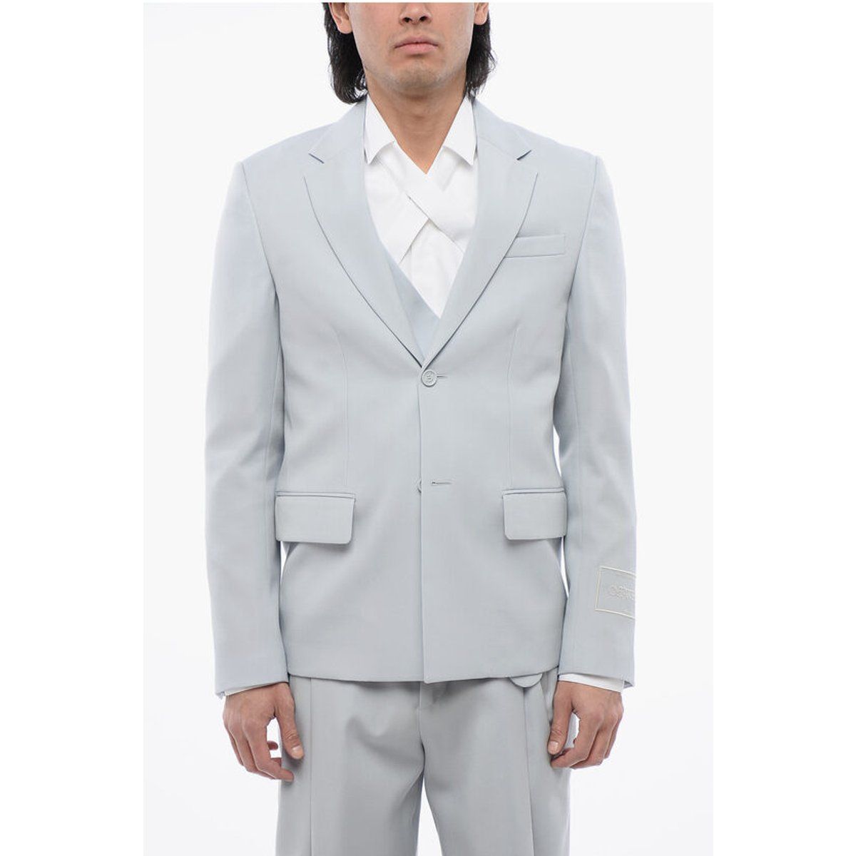 Relax Fit Blazer mit Pattentaschen in Hellblau