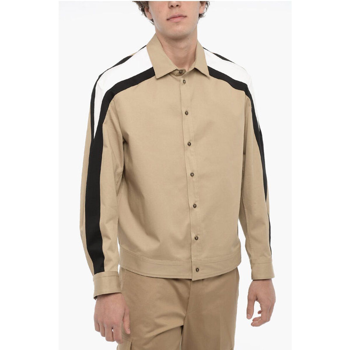 Overshirt mit kontrastierenden Seitenstreifen