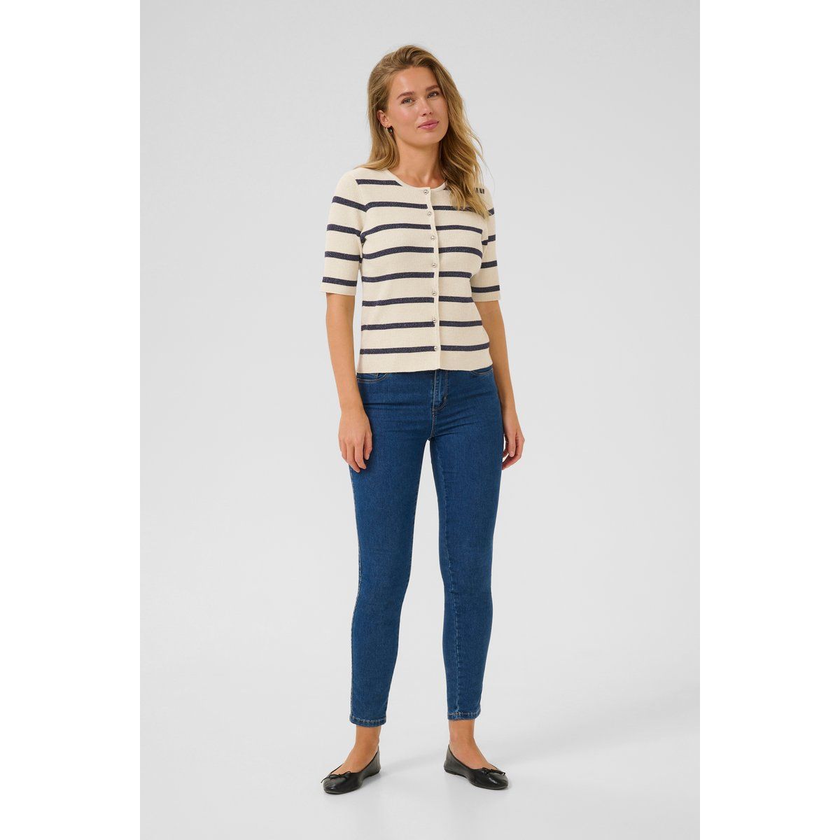 Strickjacke Slim fit cream