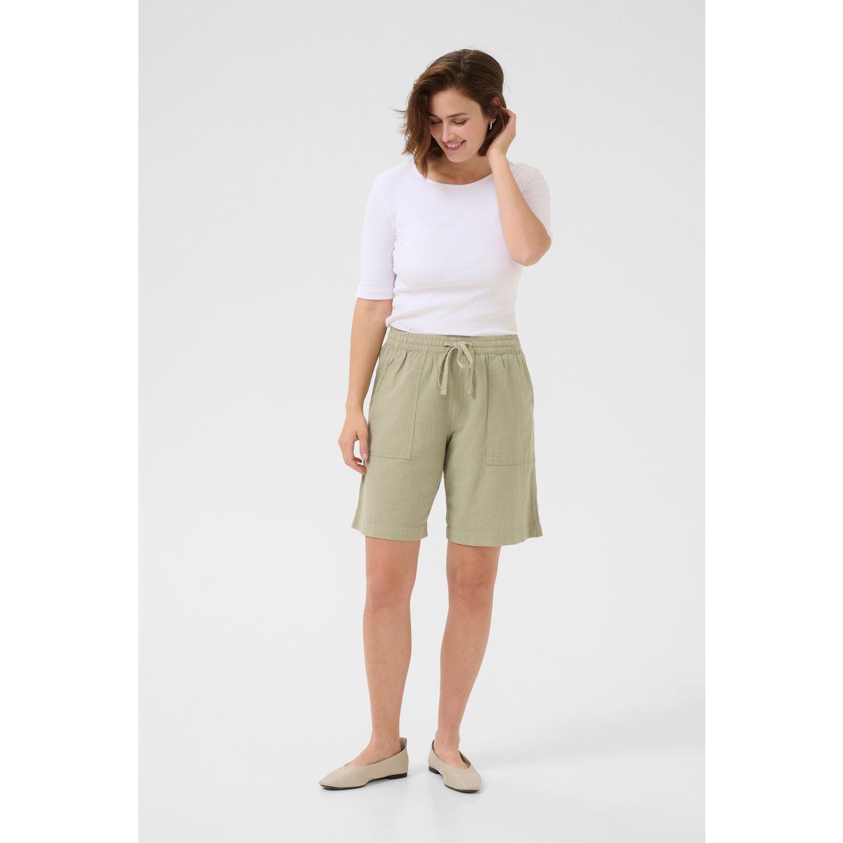 Lässige Bermuda-Shorts aus Baumwollmischung