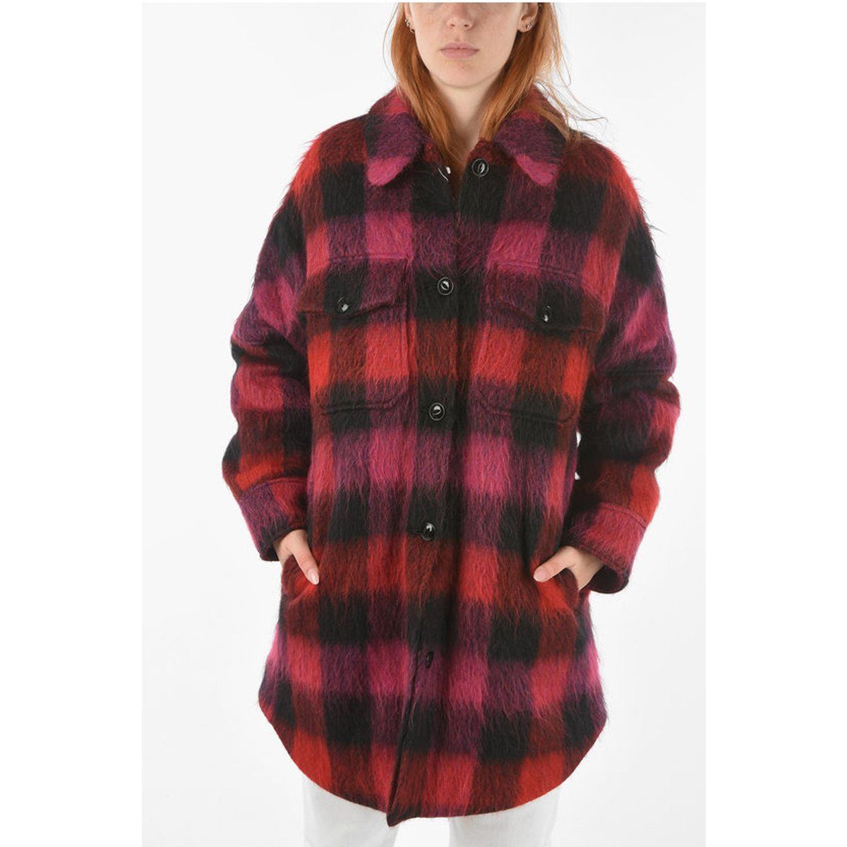 Plaid Overshirt mit Taschen