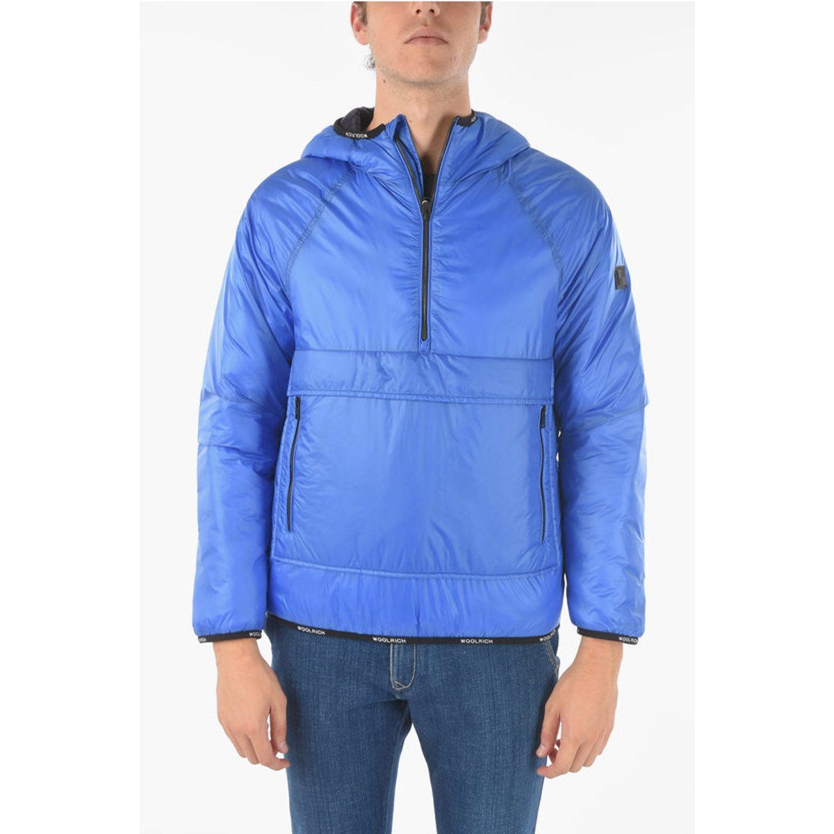Blauer, wattierter PACK-IT Anorak mit Kapuze