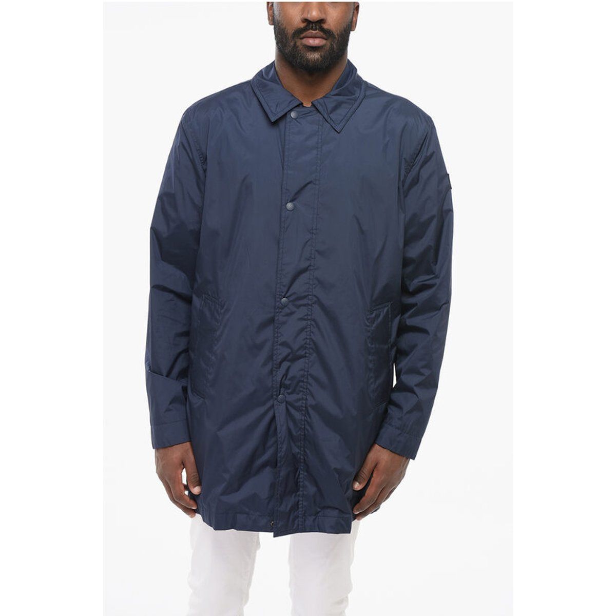 Herren Einfarbige Blaue Leichte Jacke