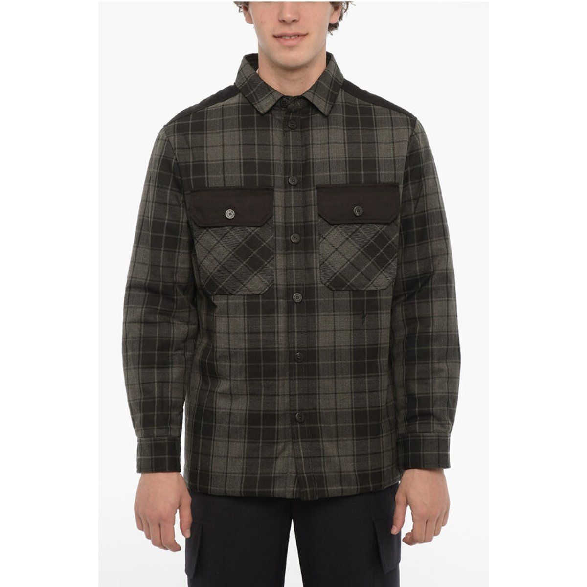 Herren Stepp-Overshirt Jacke mit Karomuster
