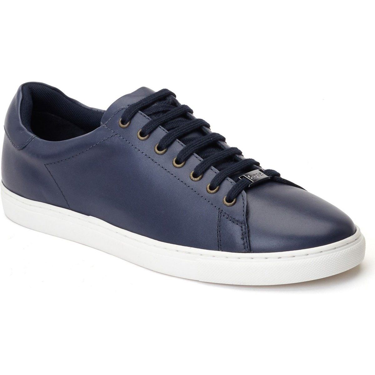 Base London Tucker Leder Herren Sneakers in Marineblau