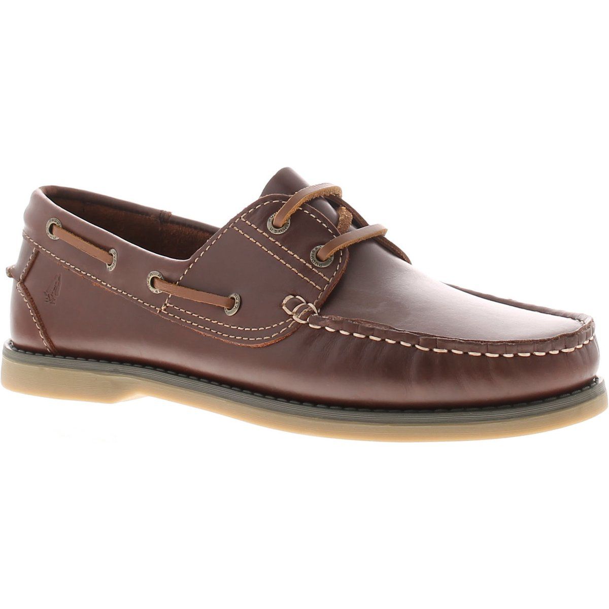 Hush Puppies Herren Bootsschuhe Wilson Bootsschuh Leder Schnürschuh braun