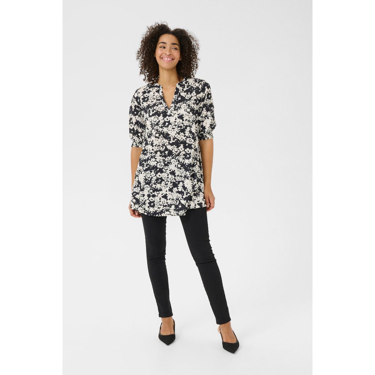 Tunika Regular fit black white