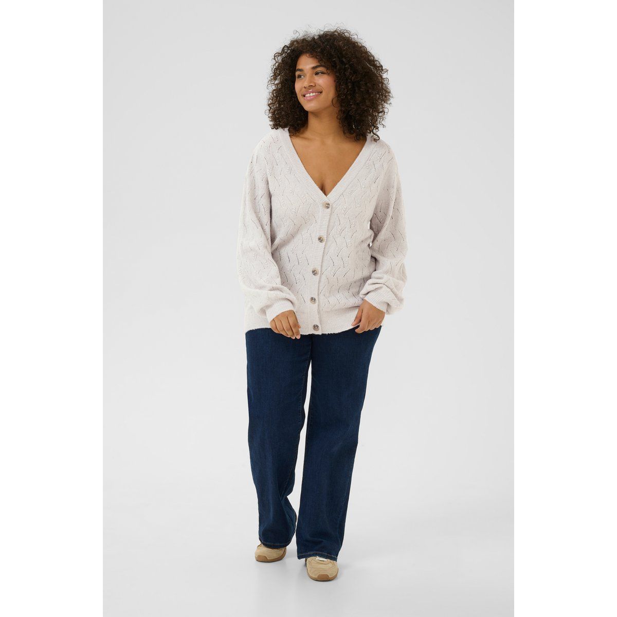 Strickjacke mit Textur Regular Fit