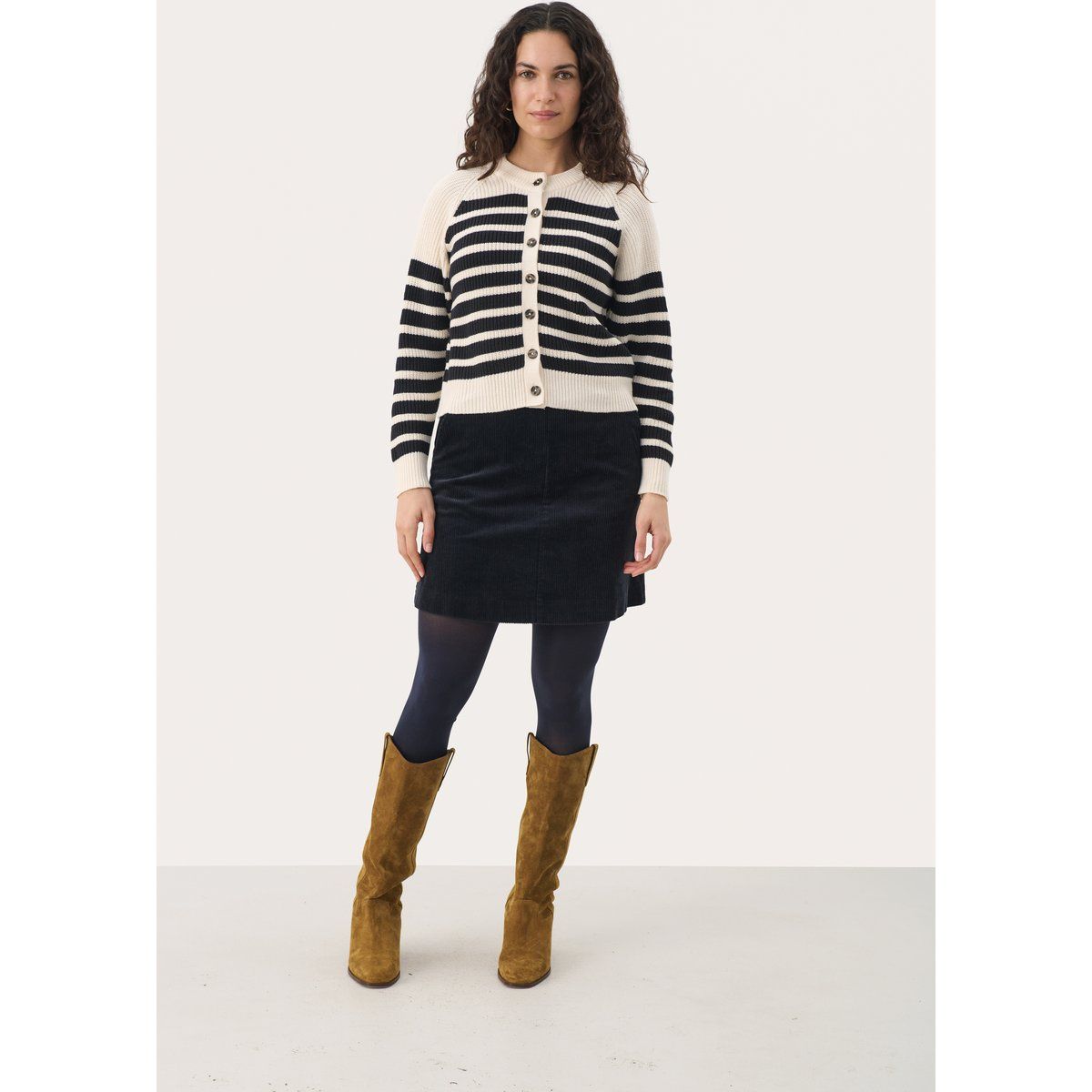 Strickjacke Gerade Passform navy