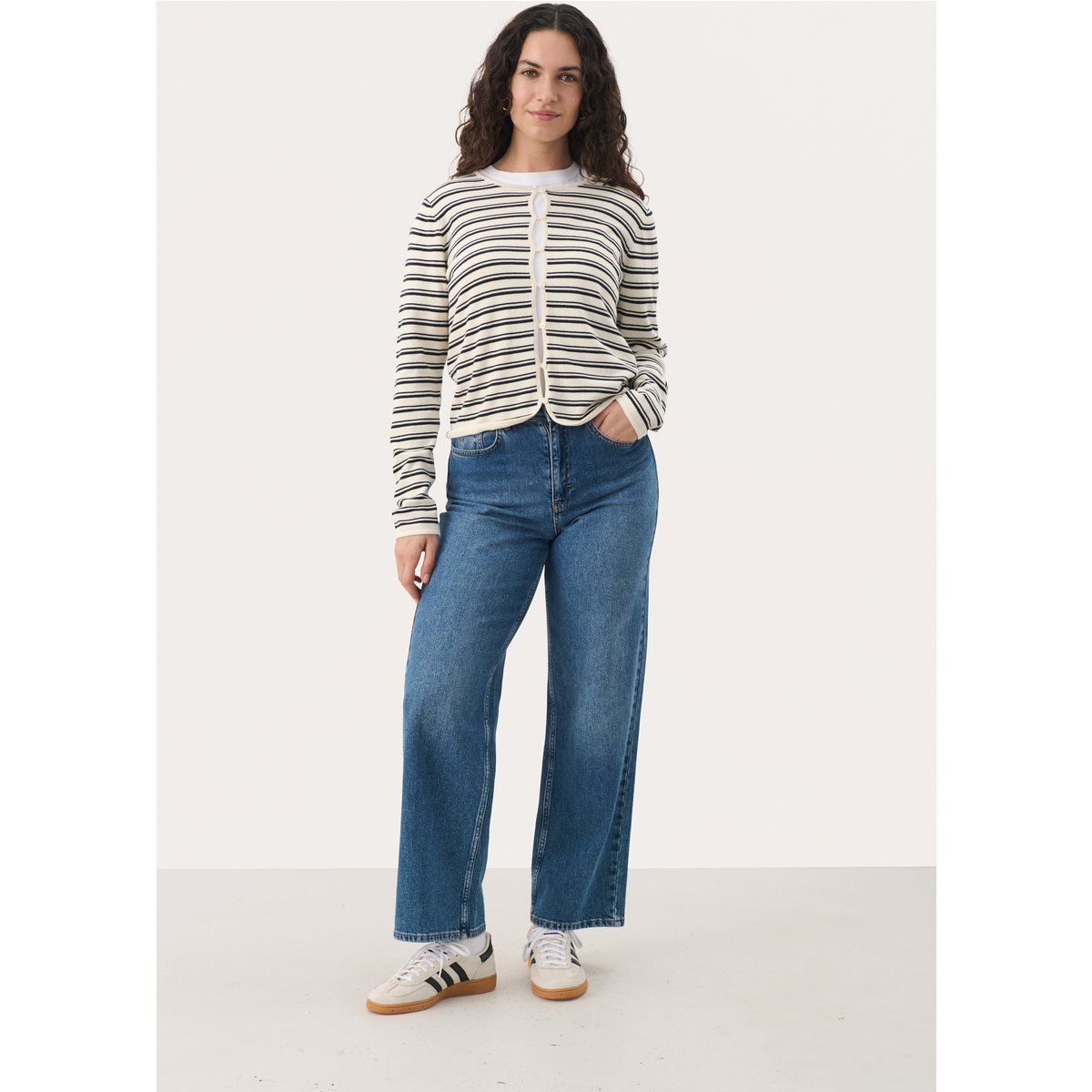 Strickjacke Gerade Passform navy