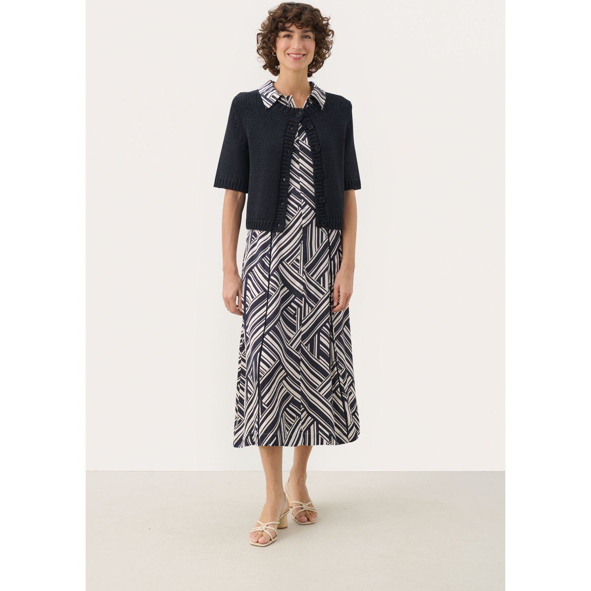 Strickjacke Gerade Passform dark blue