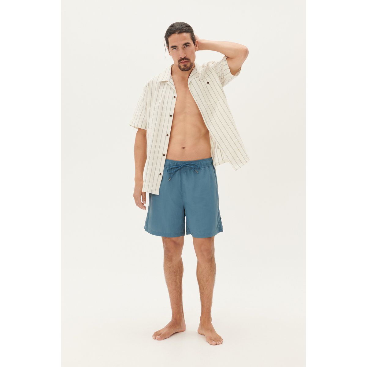 Herren Badehose Gerade Passform Blau