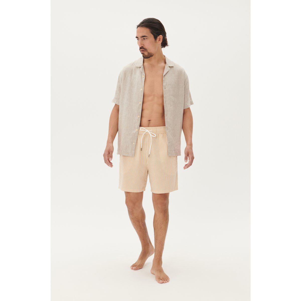 Gestreifte Badehose mit Relaxed Fit