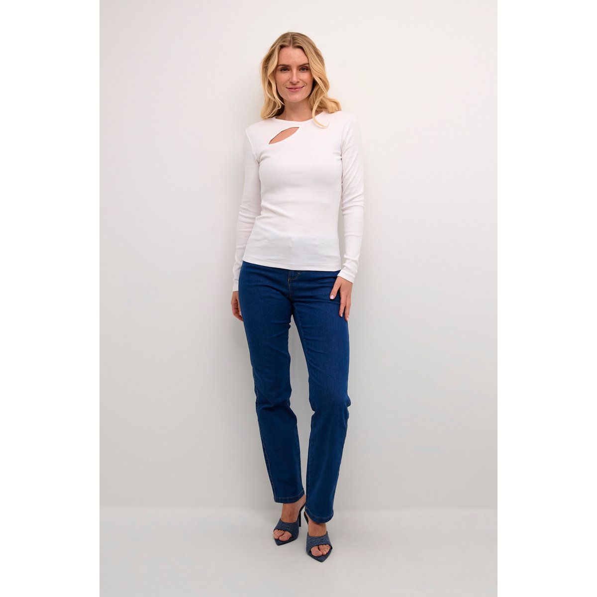 Langarmshirt mit Cutout Rippstrick