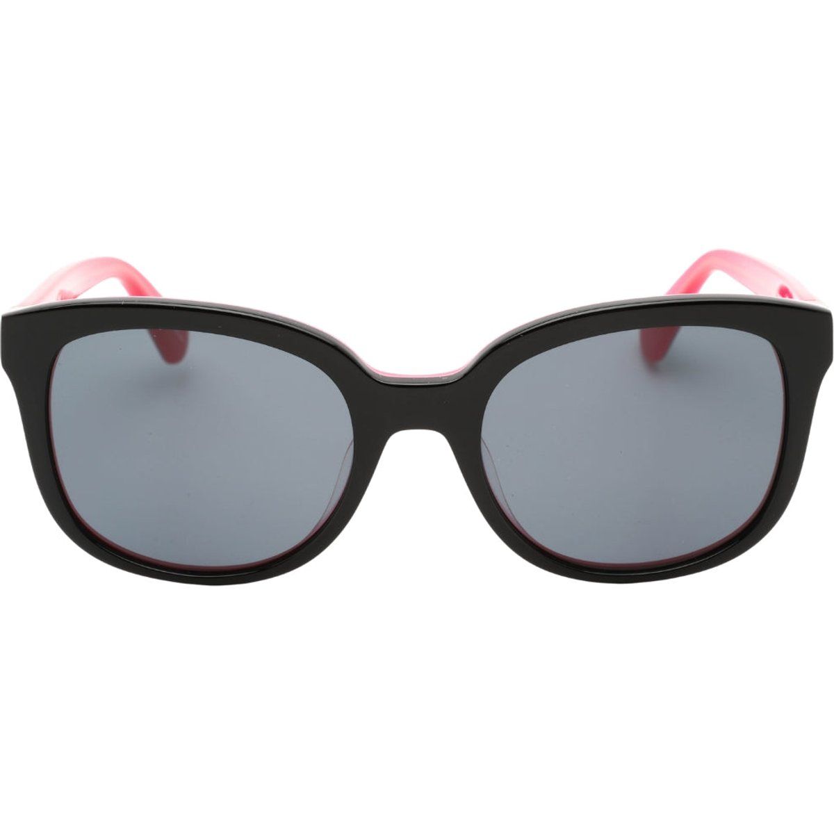 Sonnenbrille mit schwarzem Rahmen und grauen Gläsern