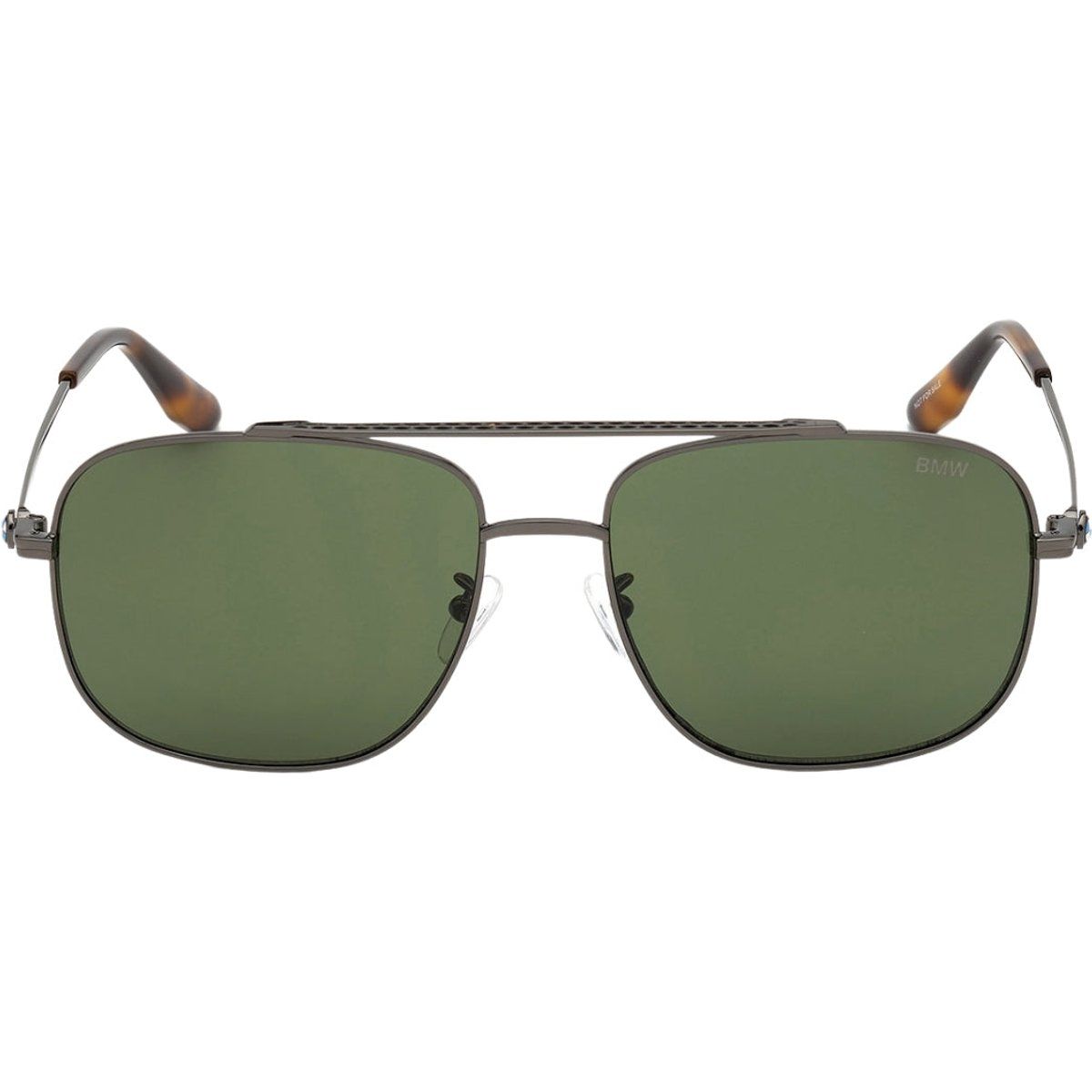 Gunmetal Aviator Sonnenbrille mit grünen Gläsern
