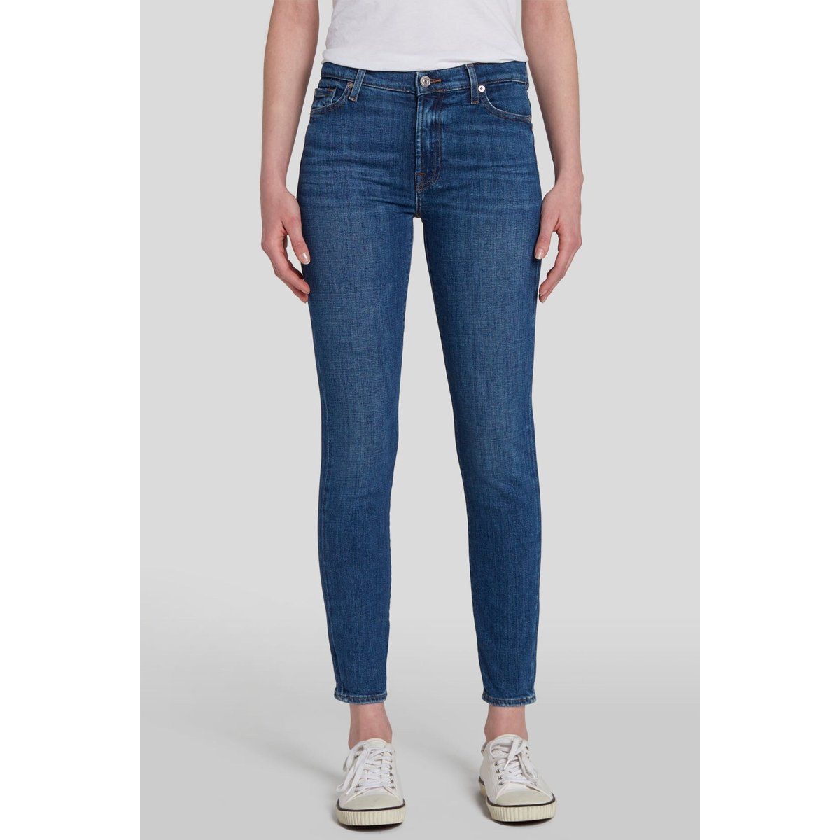 Hoch sitzende Skinny Fit Jeans