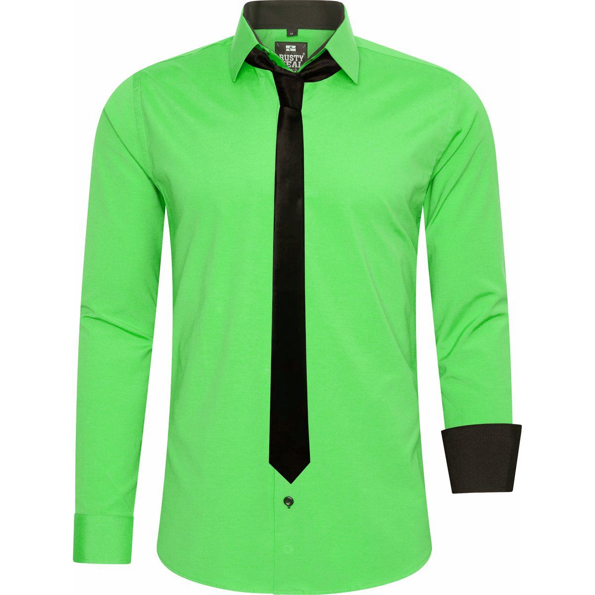 Slim Fit Langarmhemd mit Krawatte