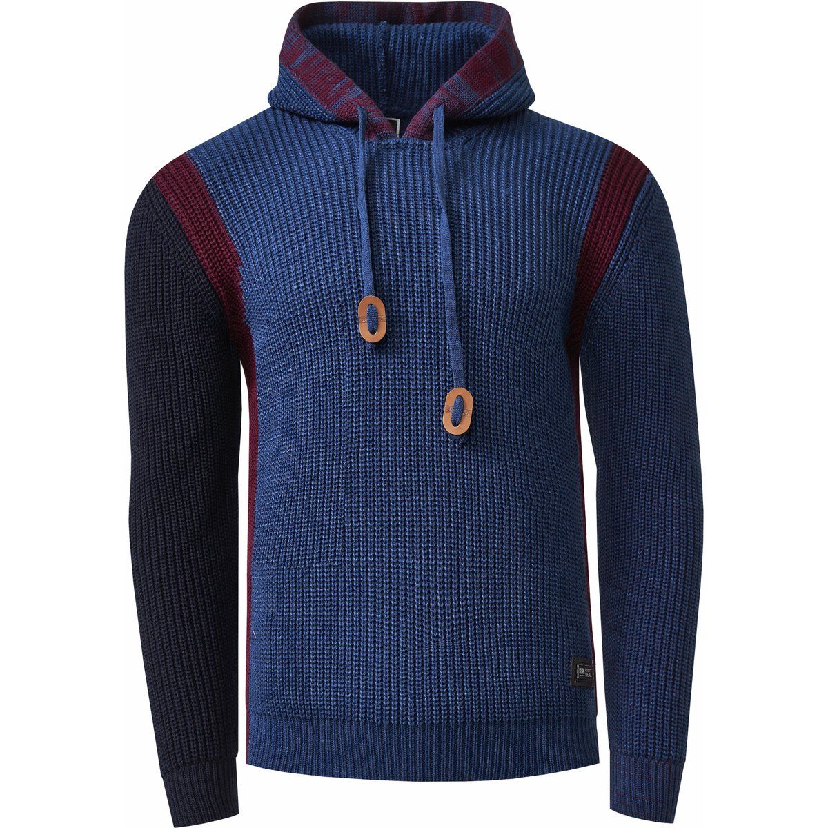 Herren Strick Kapuzenpullover mit Struktur