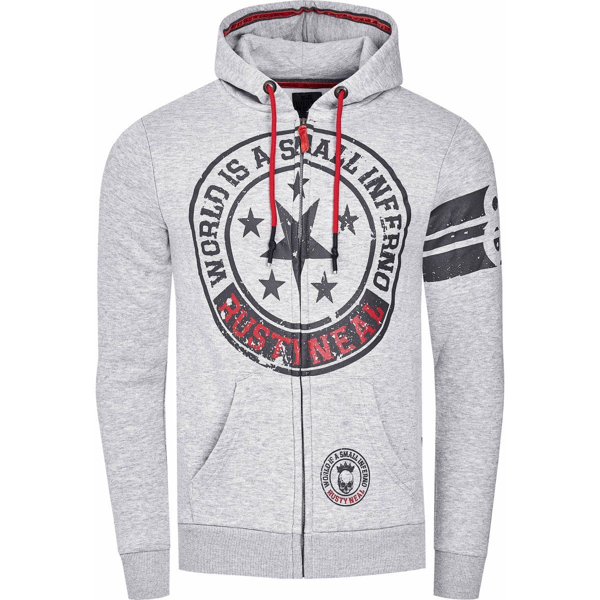 Sweatjacke mit Grafikprint und Reißverschluss