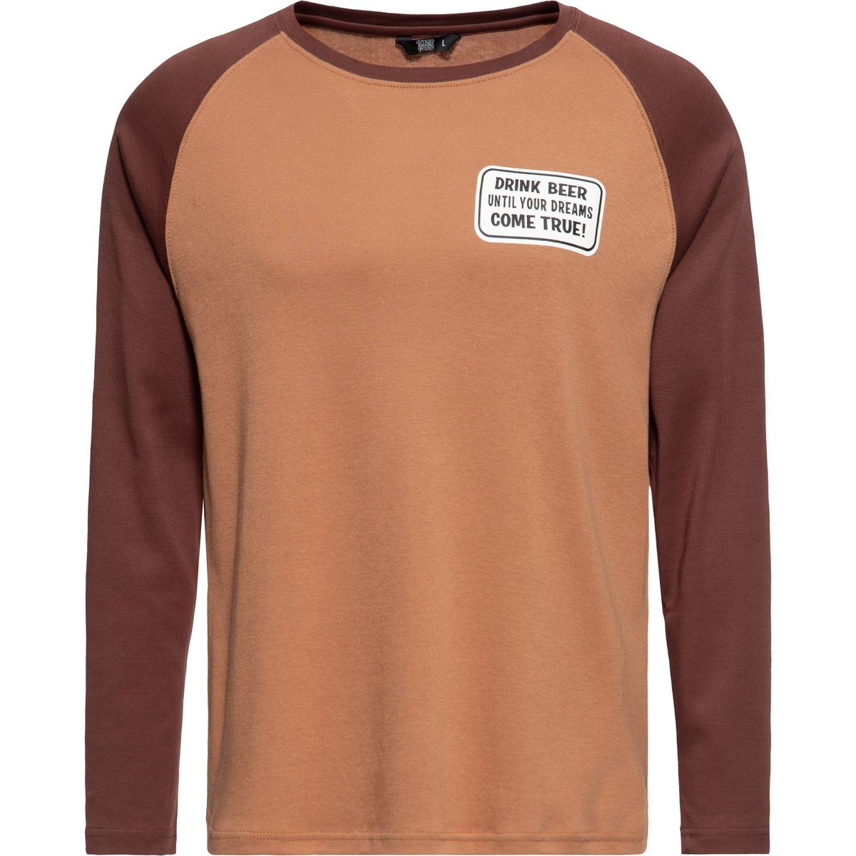 Zweifarbiges Langarm Raglan T-Shirt
