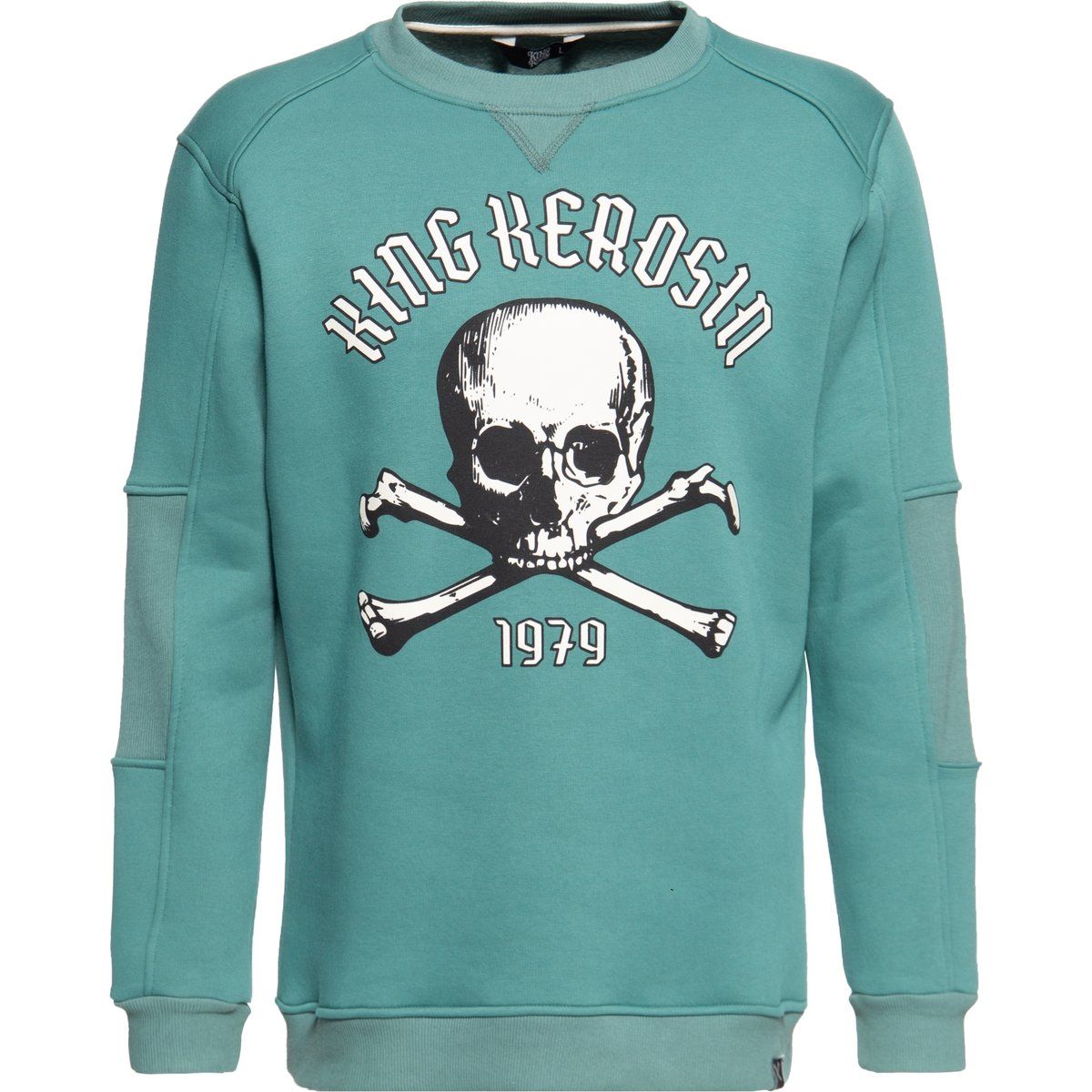 Totenkopf-Print Rundhals-Sweatshirt