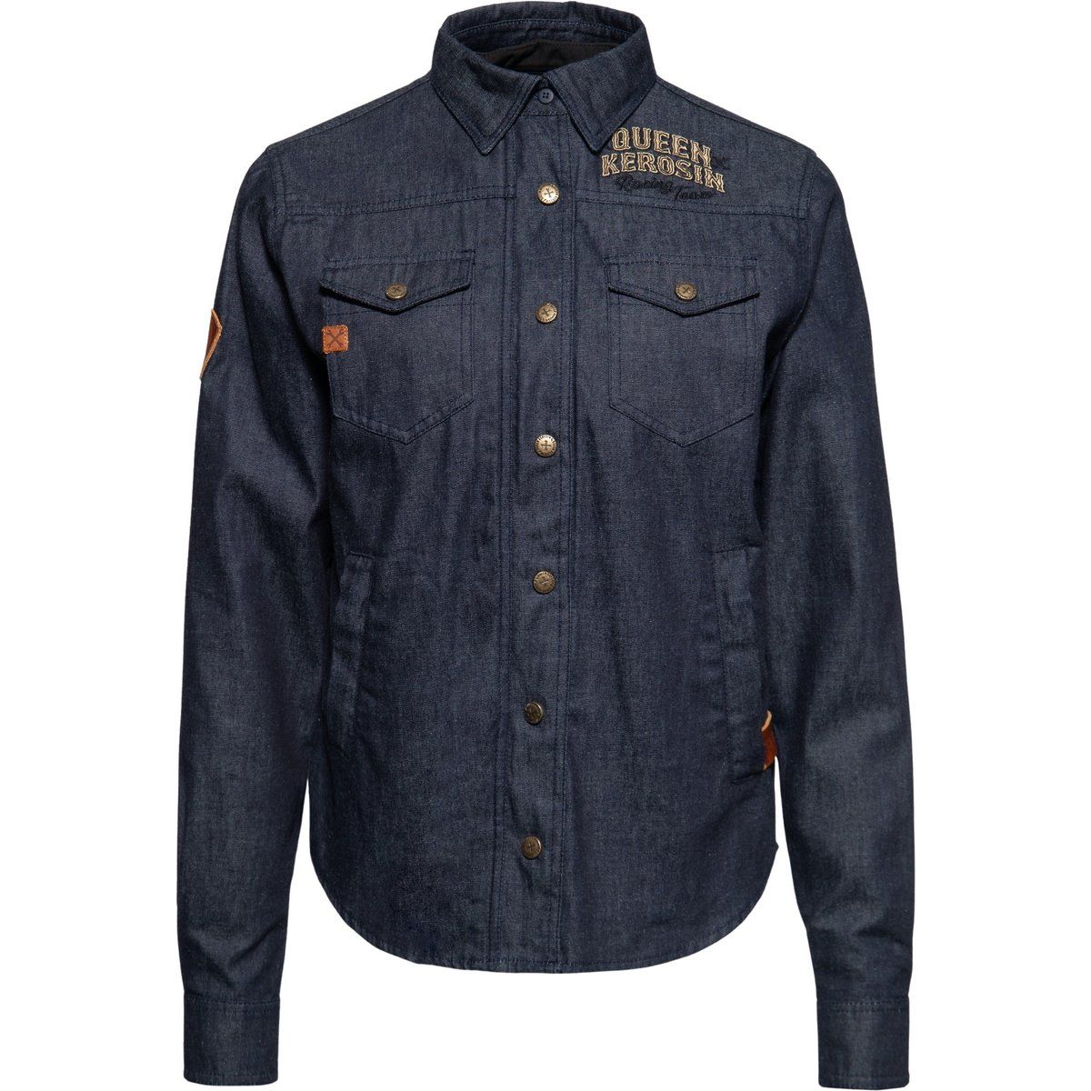 Dunkelblaue Damen Jeanshemd Jacke