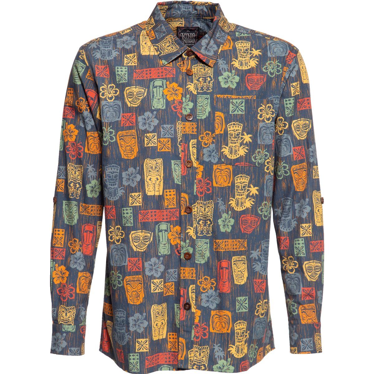Herren Retro Tiki Print Hemd