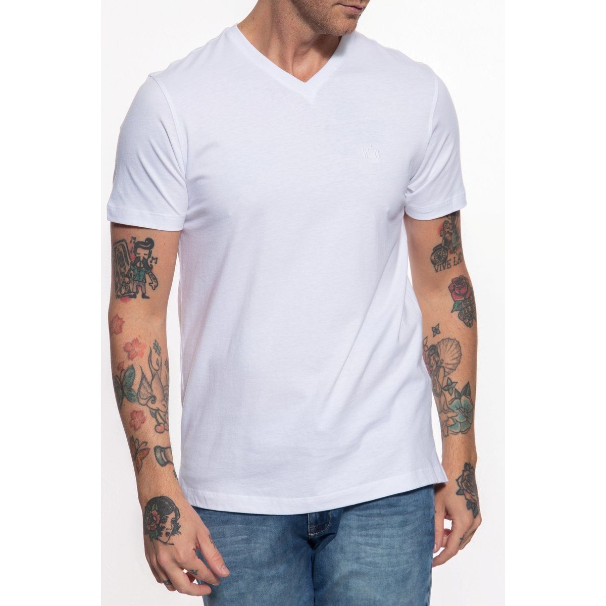Herren Premium Basic T-Shirt mit V-Ausschnitt