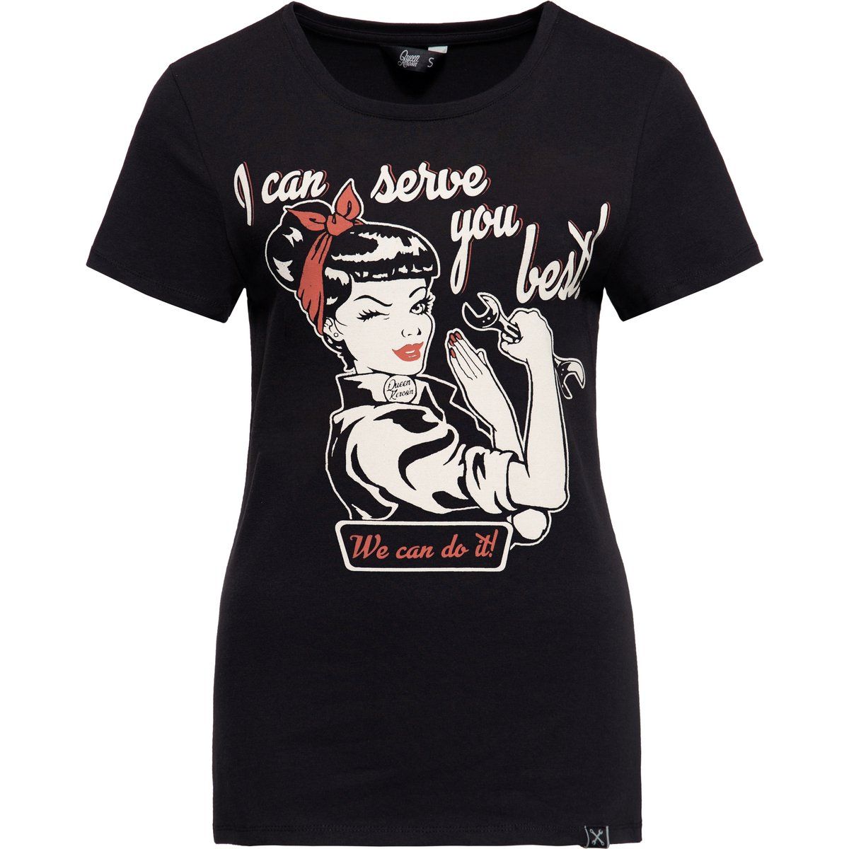 Retro Rockabilly Mechaniker Print T-Shirt