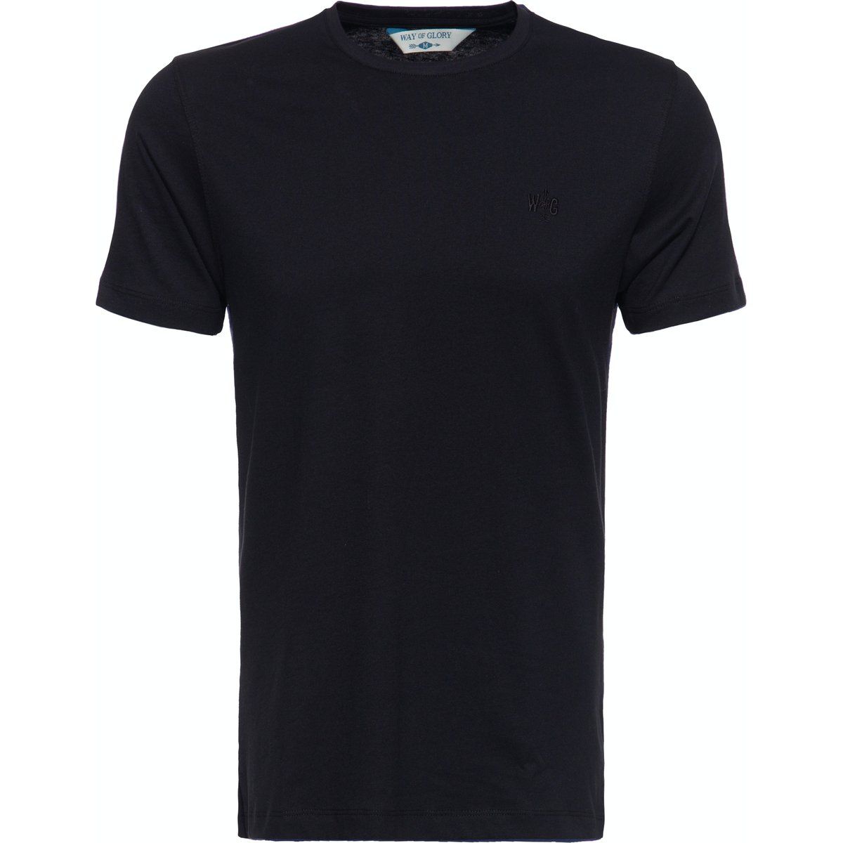 Klassisches schwarzes Rundhals T-Shirt