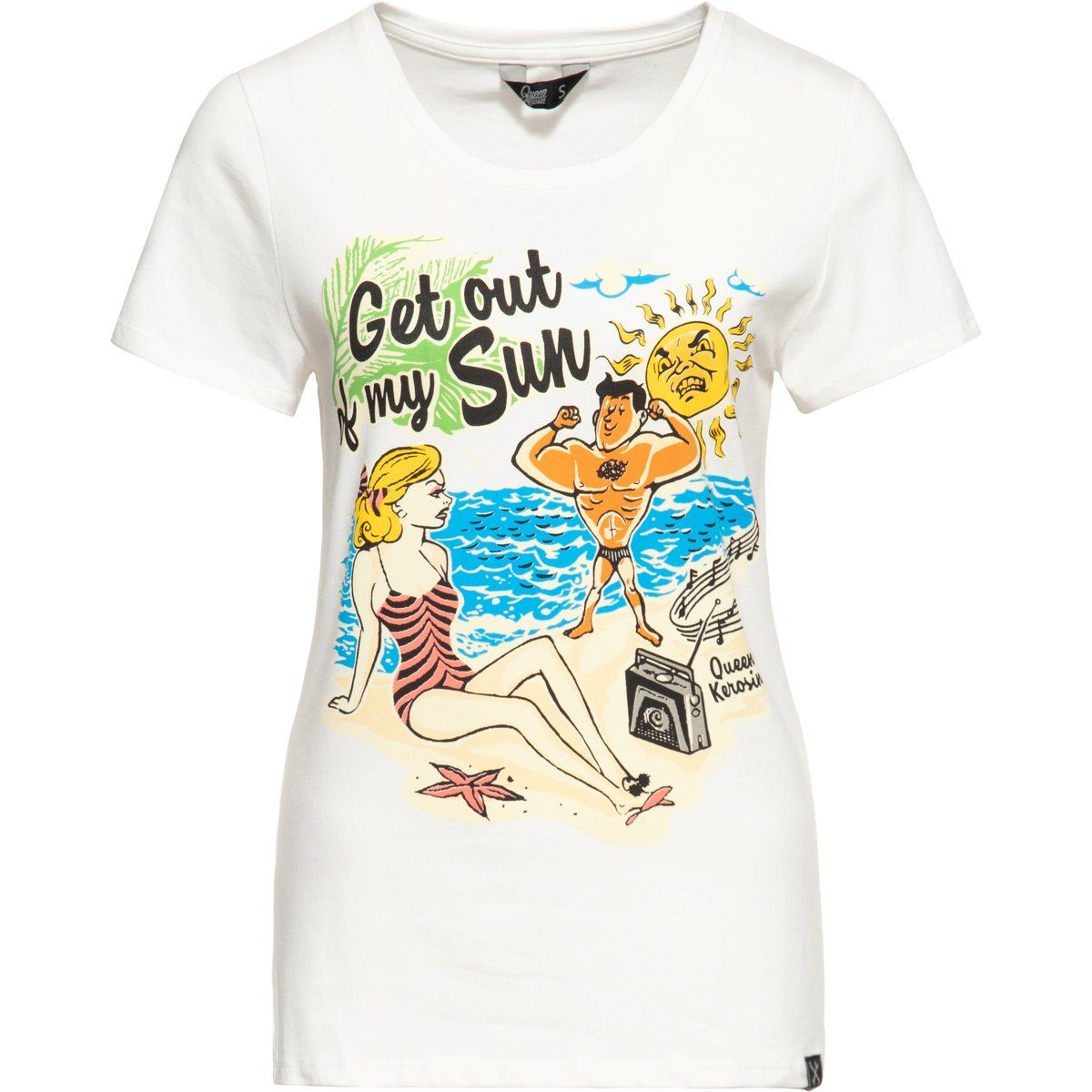 Figurbetontes T-Shirt mit Vintage-Grafikprint