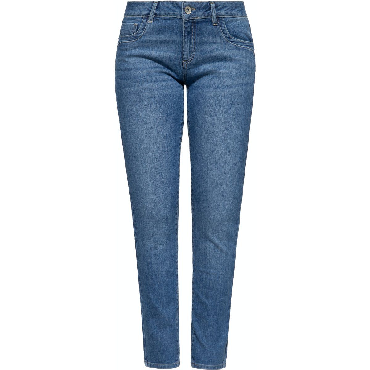 Schlankes Bein Mid-Rise Denim Jeans