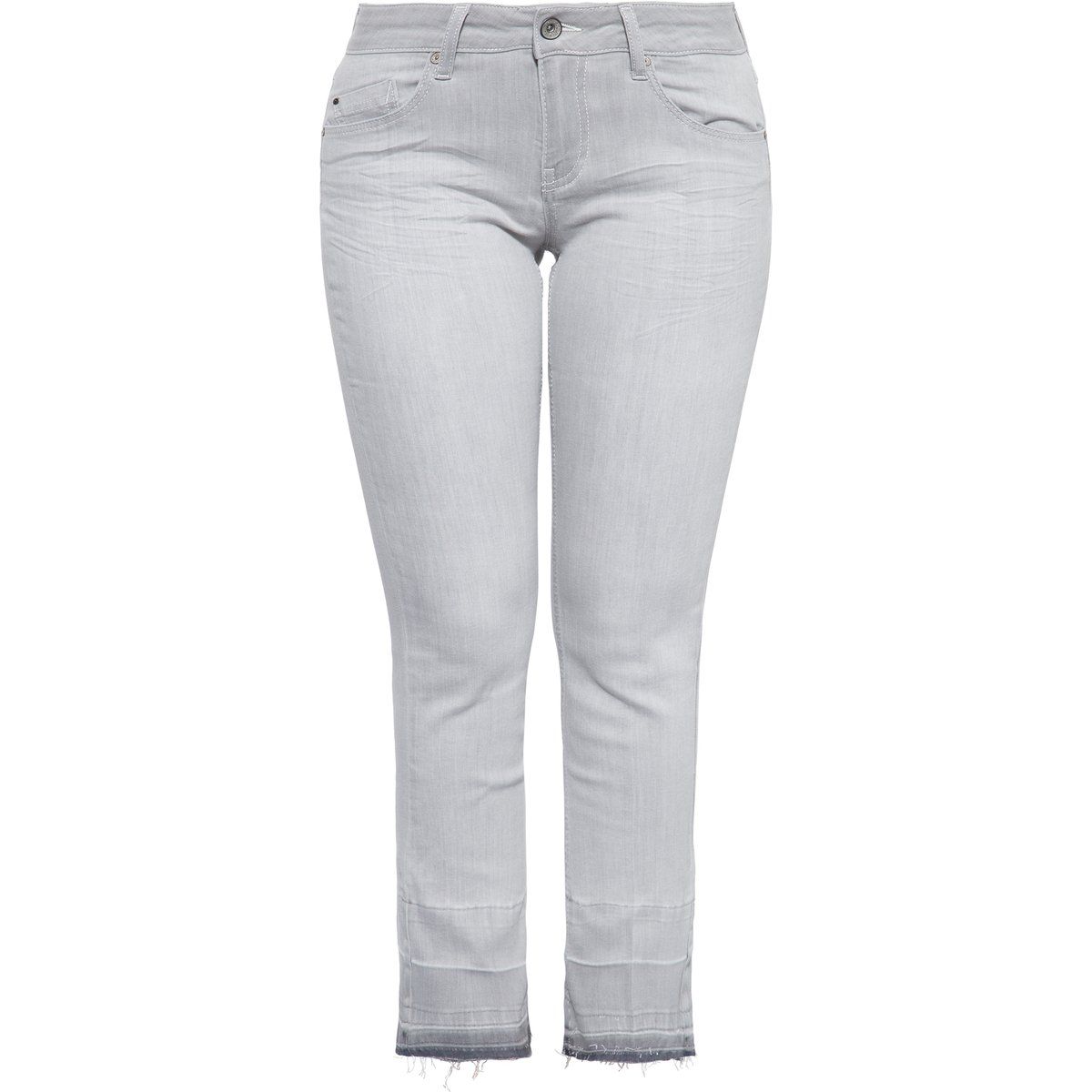 Cropped Flare Jeans mit offenem Saum