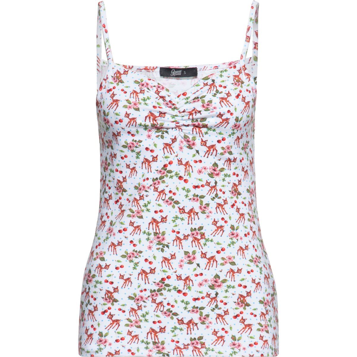 Cami Top mit Reh- und Kirschmuster