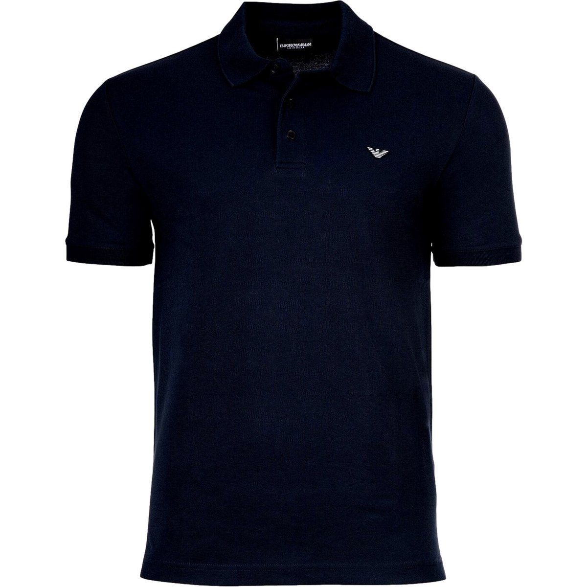 Klassisches Marineblaues Baumwoll-Piqué-Poloshirt