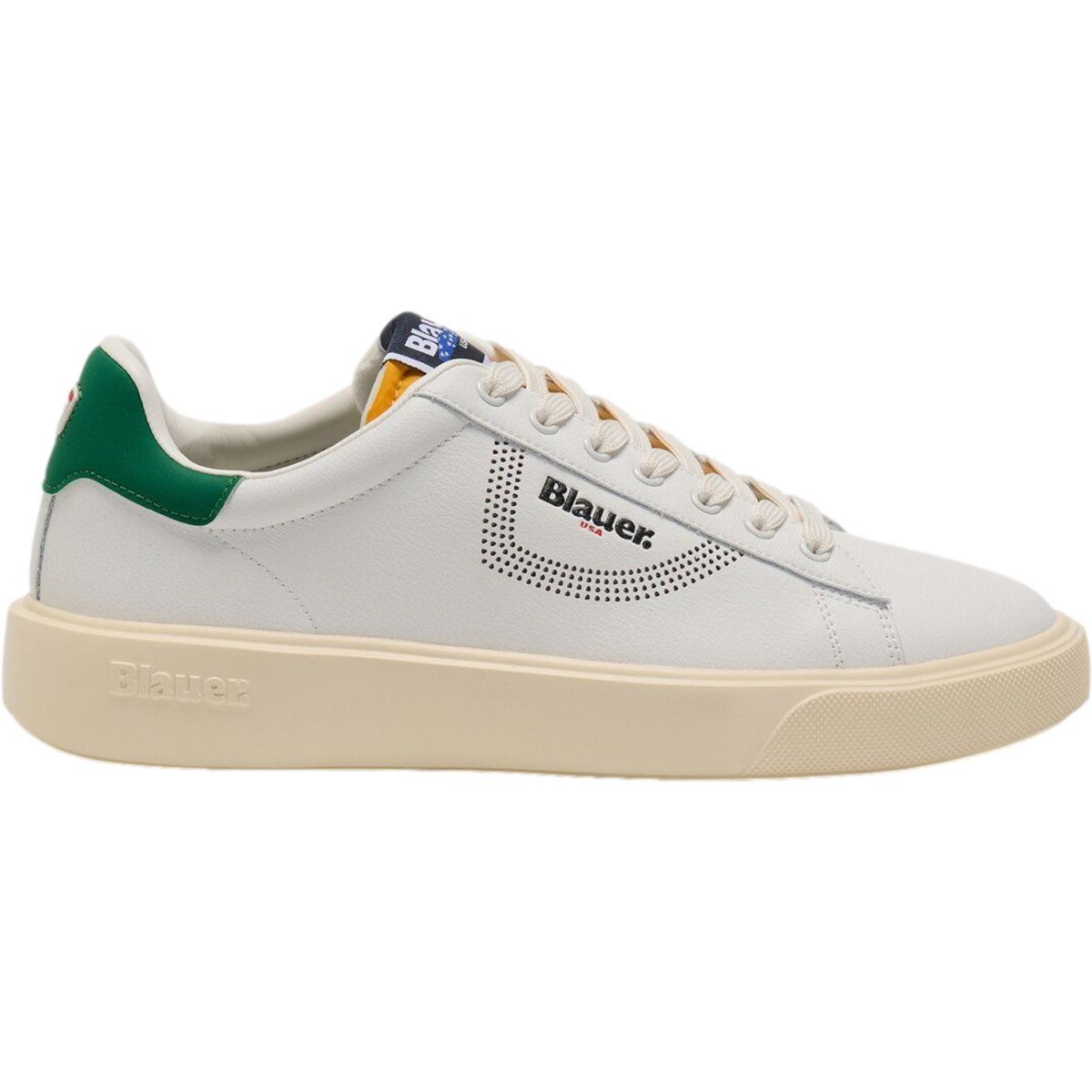 Minimalistischer Tennis-Sneaker aus Leder mit Akzenten