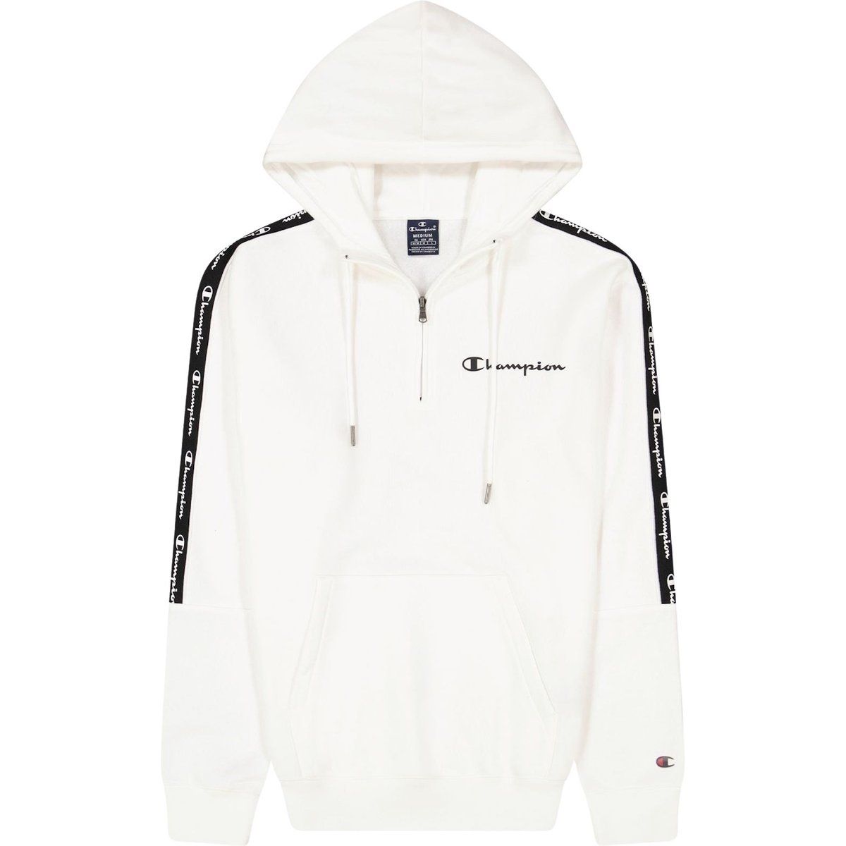 Kapuzenpullover mit halbem Reißverschluss und Logoband