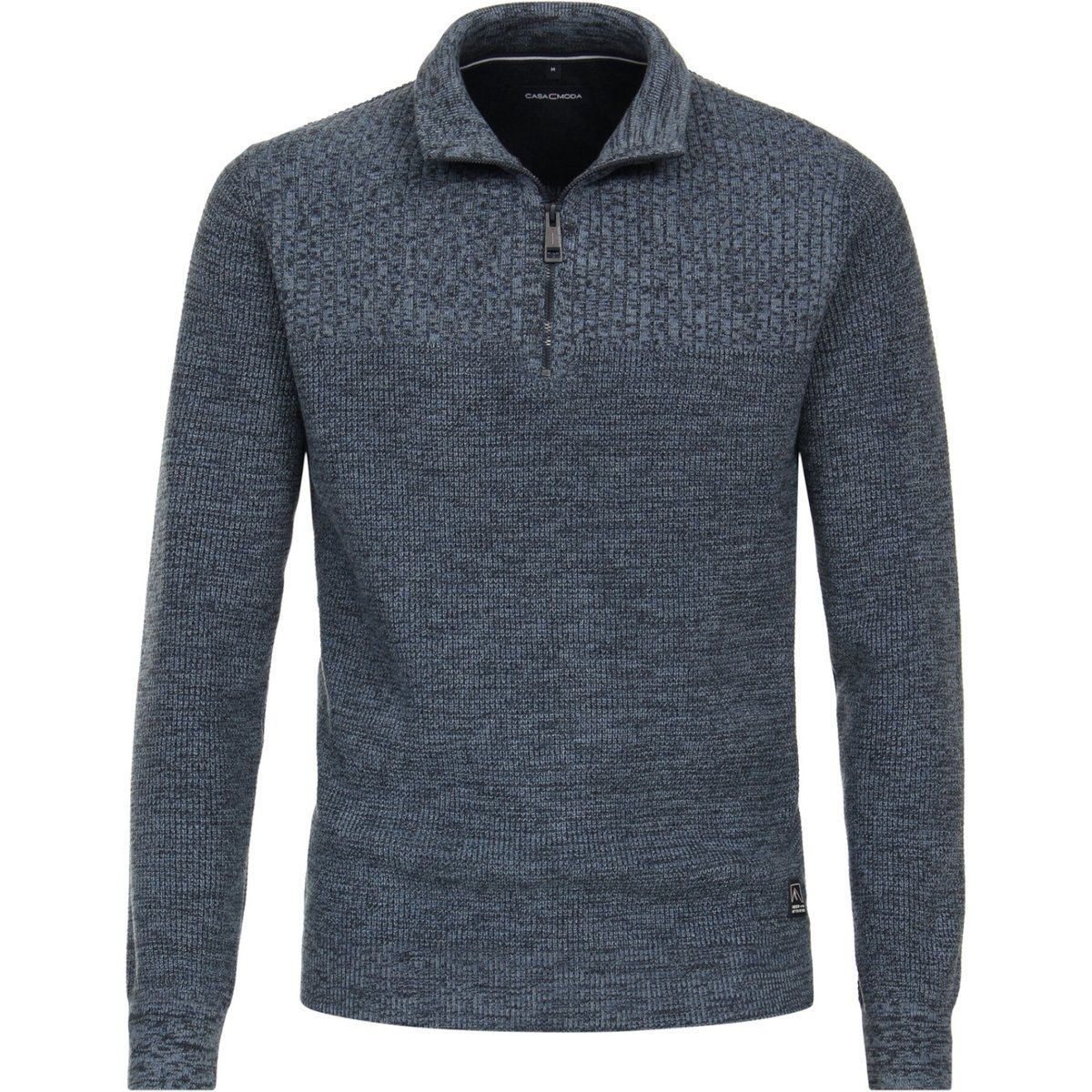 Herren Strickpullover mit strukturiertem Viertelreißverschluss