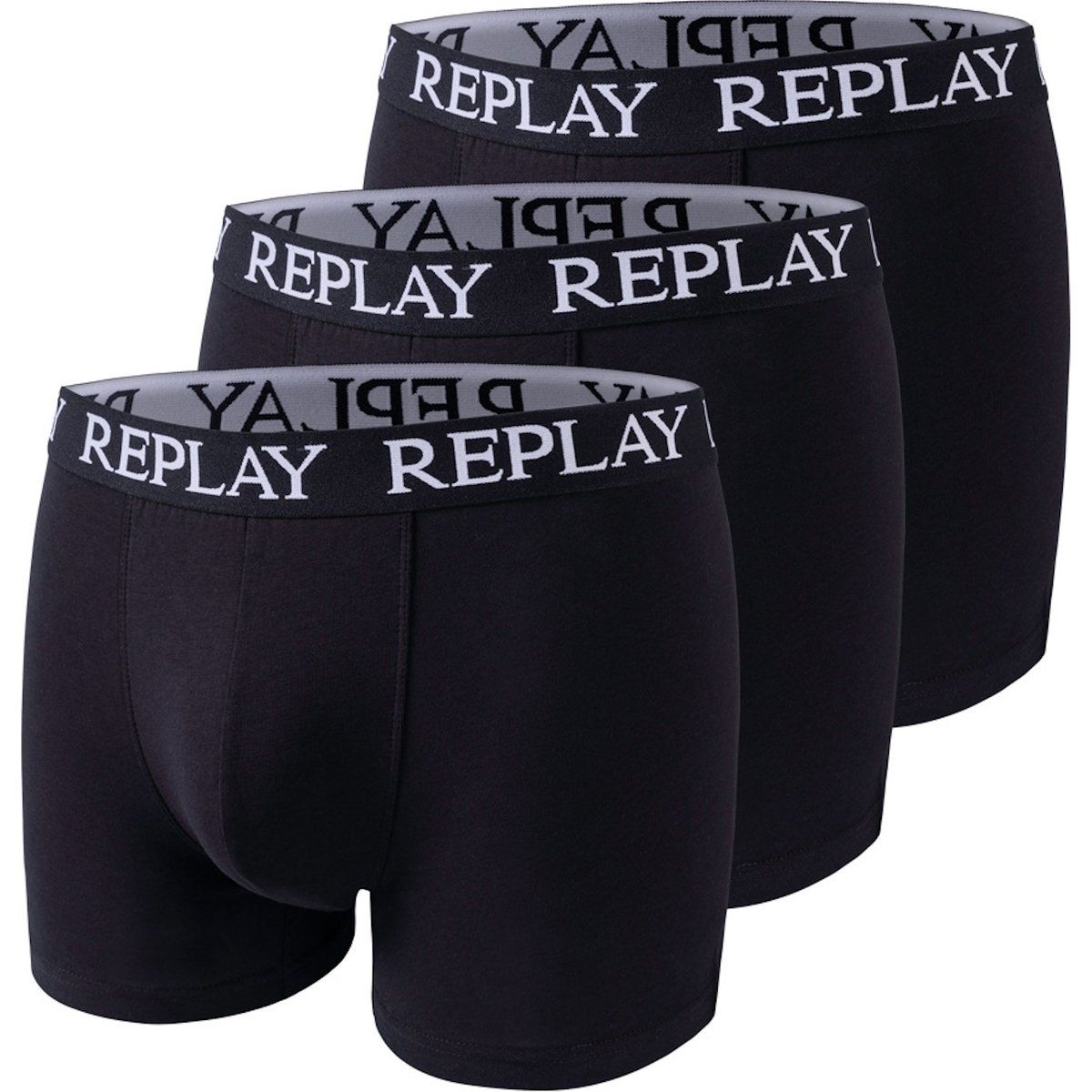 Schwarze Boxershorts mit Logo-Bund im Set