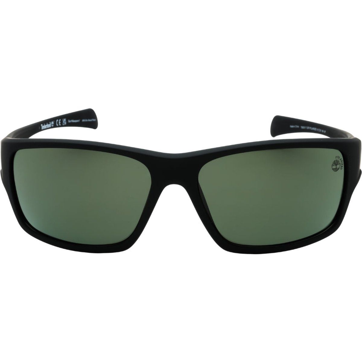 Matt Schwarze Rechteckige Polarisierte Sonnenbrille