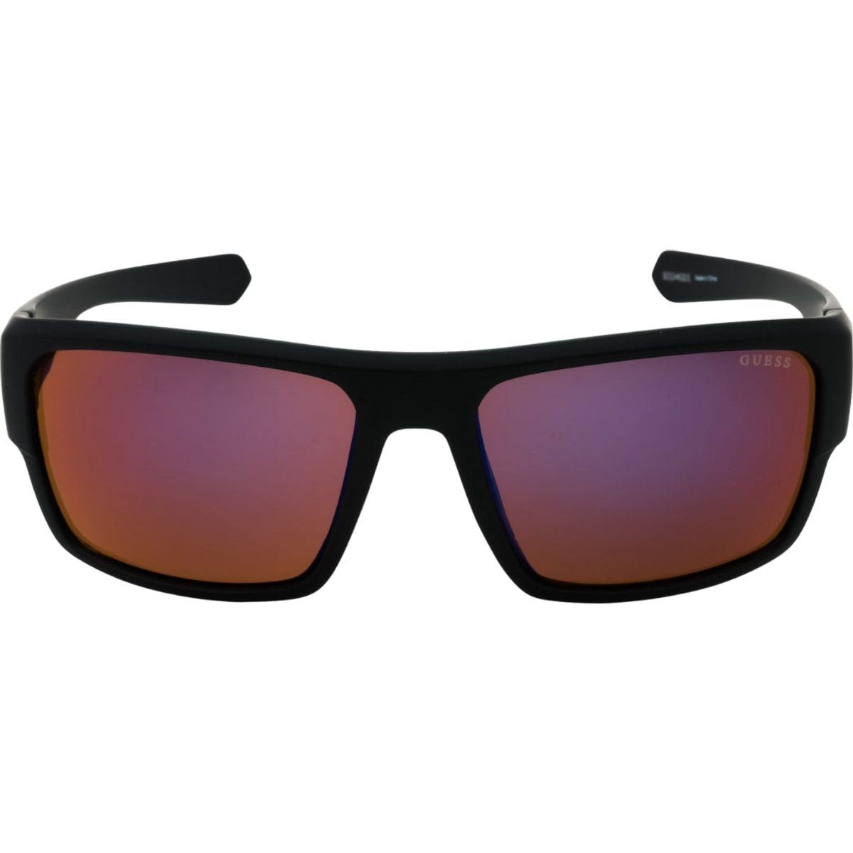 Elegante Sonnenbrille mit schwarzem Rahmen und rosa Gläsern