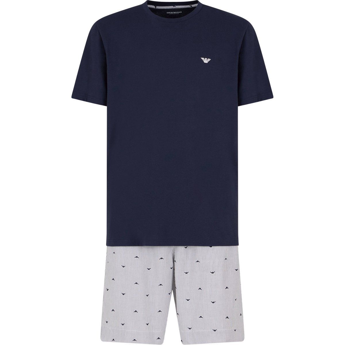 Herren Baumwoll Pyjama Set Kurzarm