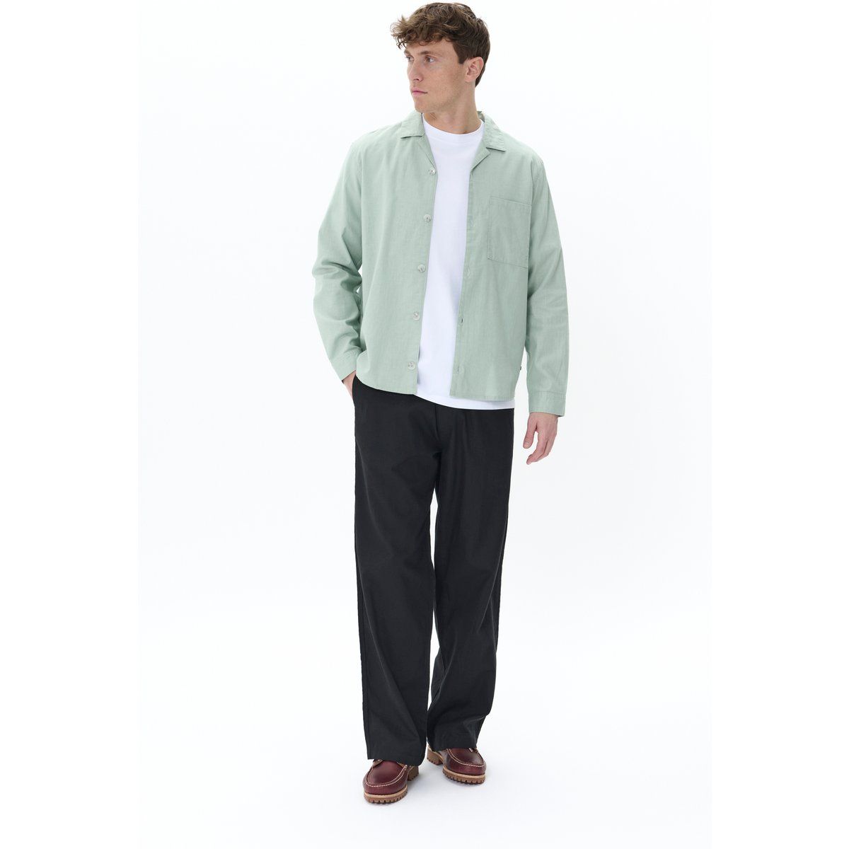 Overshirt aus Leinenmischung, lockere Passform