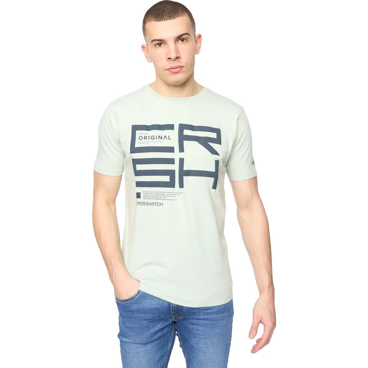 Crosshatch - "Squarebox" T-Shirt für Herren (Minzgrün)